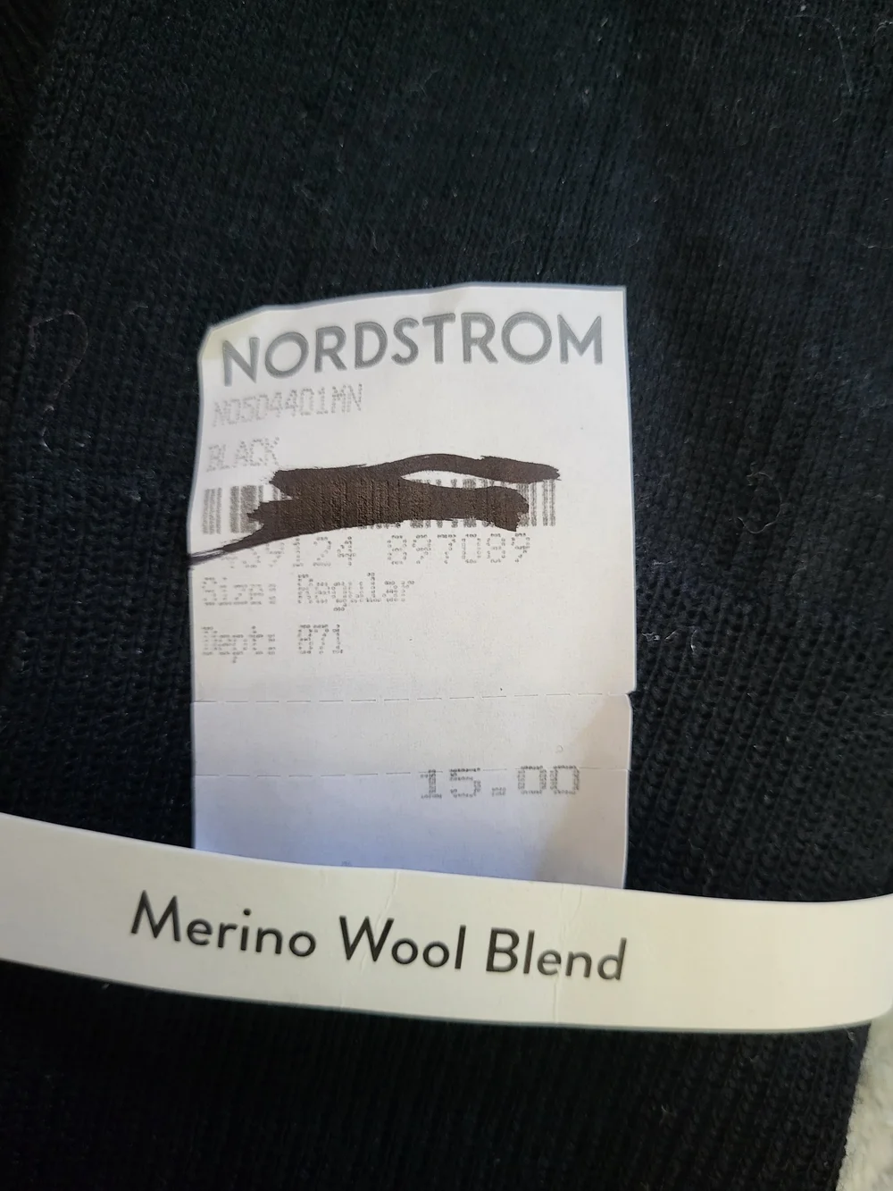 NEW Nordstrom Black Over The Knee‎ Merino Wool Blend Dress Socks